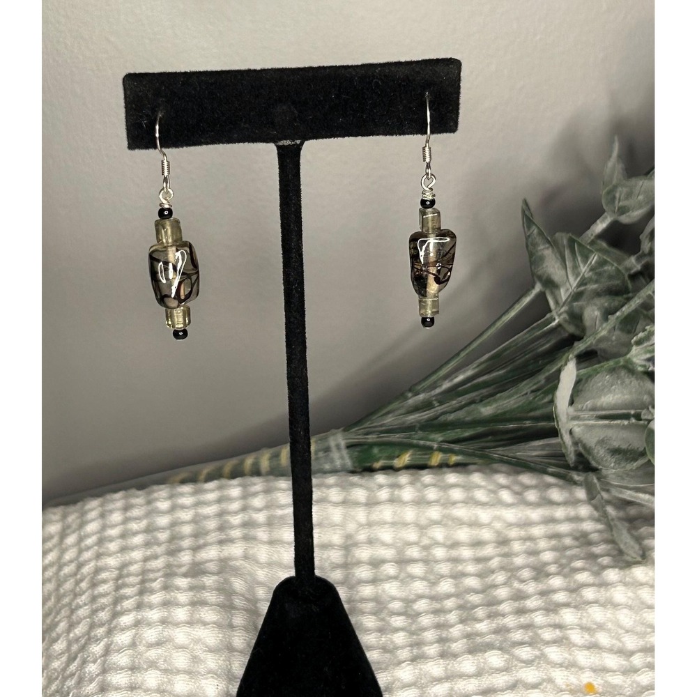 2000s Y2K. Vintage Beaded Drop Earrings